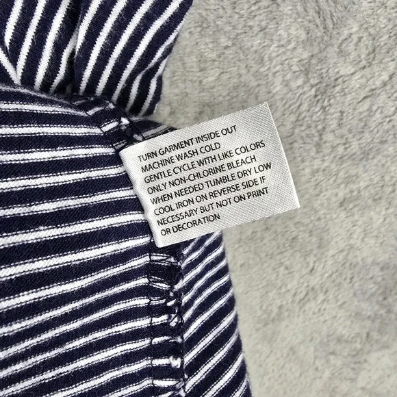 US Polo Assn Kids XL Navy Blue White Striped Short Sleeve Polo Shirt Pink Logo - Picture 5 of 7